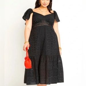 Midi Eyelet Dress Tie Back